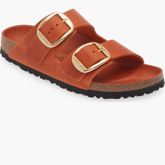 Birkenstock Shoes - Birkenstock Arizona big Buckle slide Leather slide Sandals